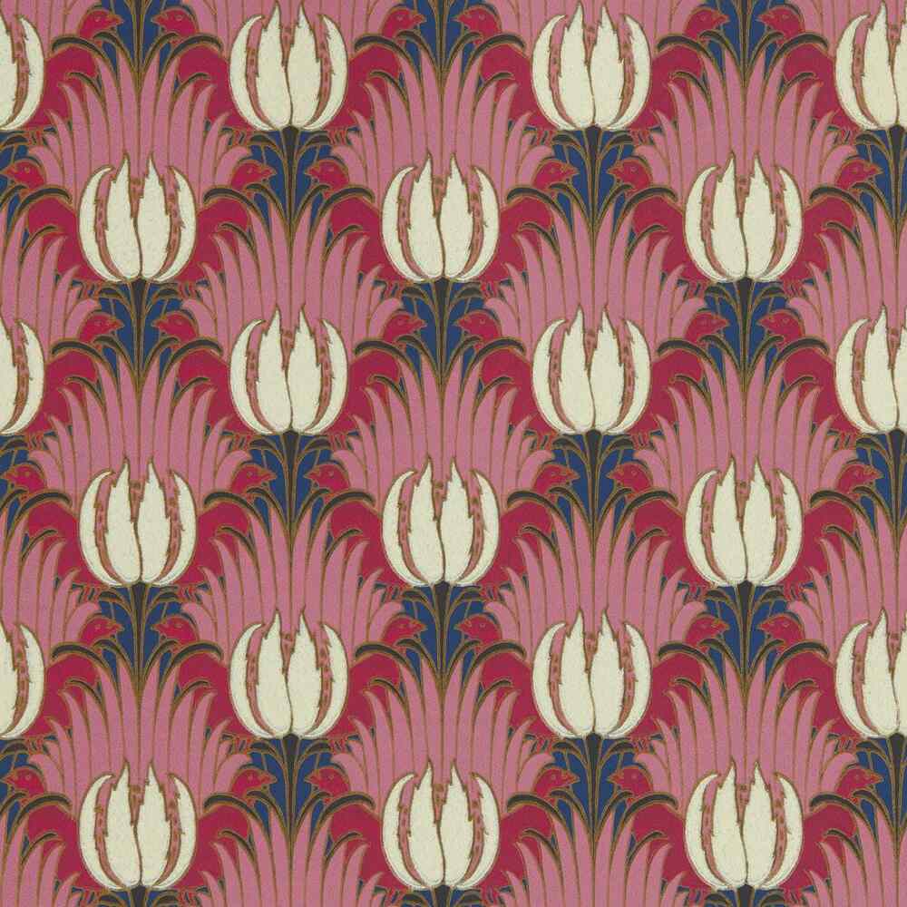 Morris & Co Tulip & Bird Wallpaper Amaranth & Blush 510030